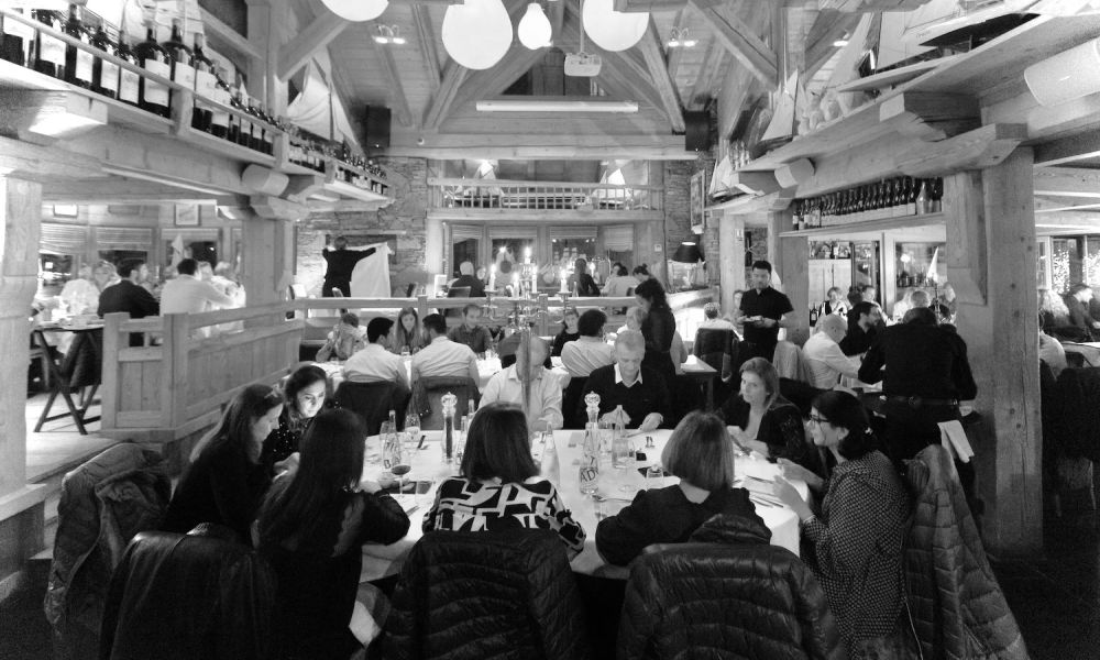 Gourmet dinner and party organised by Chamex event in Chamonix.